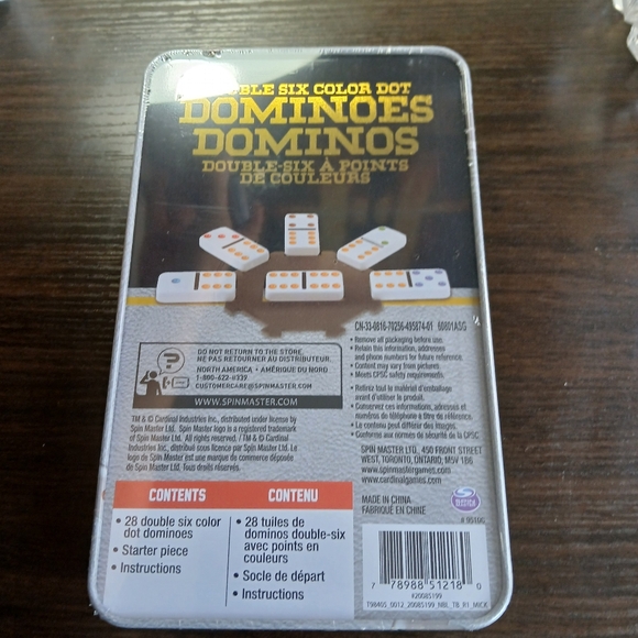 New Double Six Color Dot Dominoes In Collectors Tin Box BlackAll proceeds go t - Picture 3 of 3